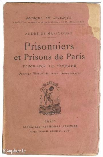 Livre : Prisonniers et Prisons de Paris pendant la terreur