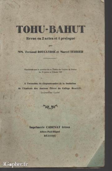 Revue en 2 actes : Tohu-Bahut (Roucaryrol et Terrier)