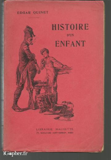 Livre : Histoire d'un Enfant (Edgar Quinet)