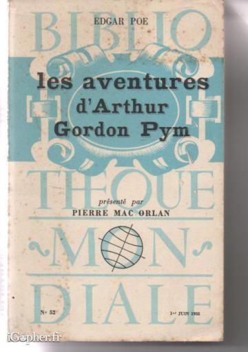 Livre : Les aventures d'Arthur Gordon Pym (Edgar Poe)