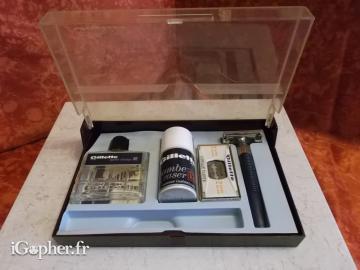 Coffret Gillette (rasoir, lames, mousse à raser…)