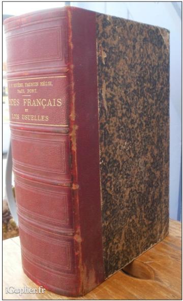 Livre : Codes Français et Lois Usuelles - 1885