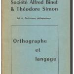 Livre : Orthographe et langage (psychologie de l'enfant)