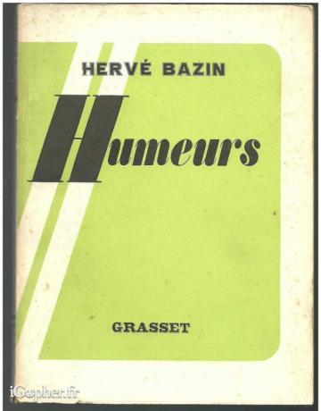 Livre : Humeurs (Hervé Bazin)