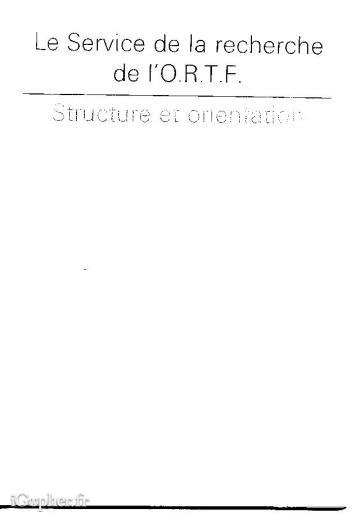 Livre : Structure et orientation (O.R.T.F)