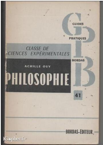 Livre : Philosophie (Guide Bordas de Achille Ouy)