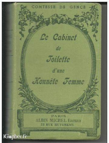 Livre : Le cabinet de toilette d'une honnête femme (Gence)