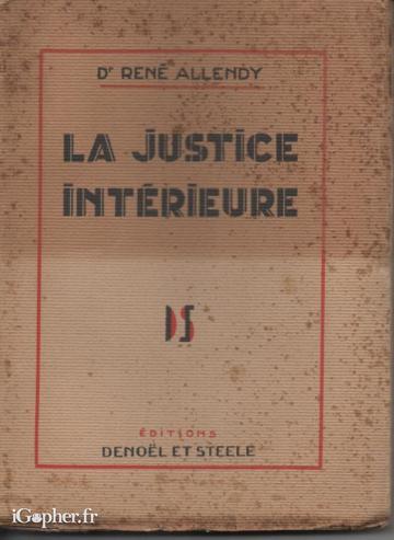 Livre : La justice intérieure (René Allendy)