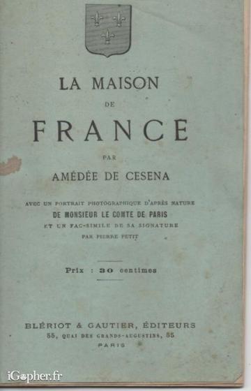 Livret : La maison de France (Amédée de Cesena)