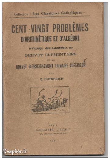 Livre : Cent vingt problèmes d'arithmetique et d'algèbre