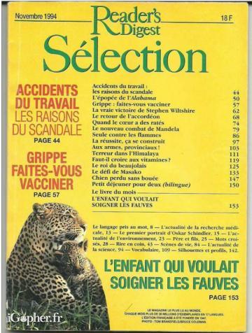Revue : Reader's Digest Sélection (Novembre 1994)