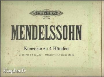 Livre de partition : Mendelssohn (concerts 4 mains)