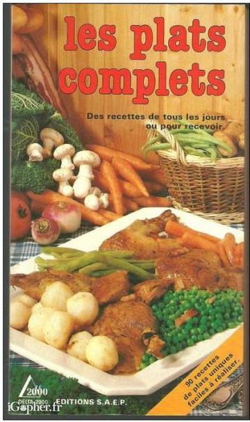 Livre de recettes : Plats Complets - SPADONE