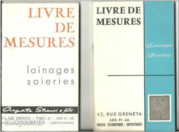 2 livres de mesures vierges (lainages et soieries)