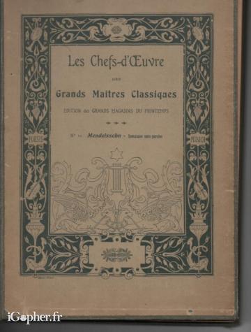Livre de partitions : Mendelssohn N°10 Romances sans paroles