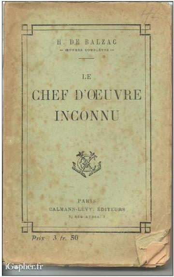 Livre : Le chef d'oeuvre inconnu (Balzac)