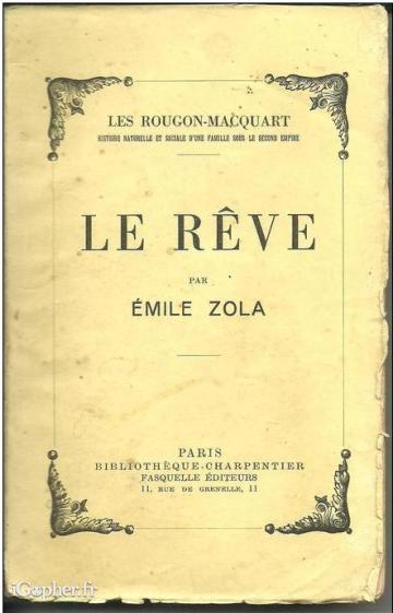 Livre d'Emile Zola : Le rêve
