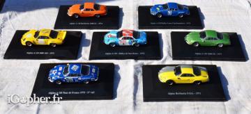 7 alpines Renault A110 1/43e (voitures miniatures)