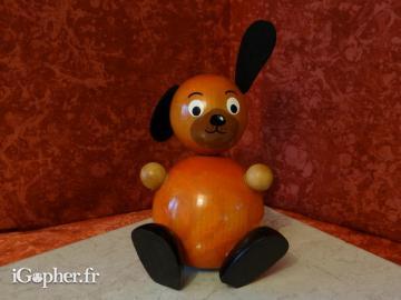 Tirelire chien en bois