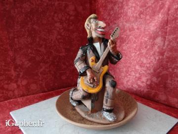 Figurine Johnny Hallyday à la guitare (brule encens)