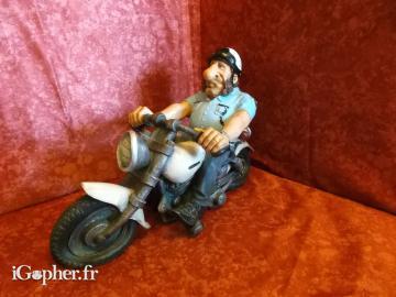Figurine Johnny Hallyday sur sa moto