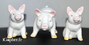3 petits cochons pour le sel, le poivre et la moutarde