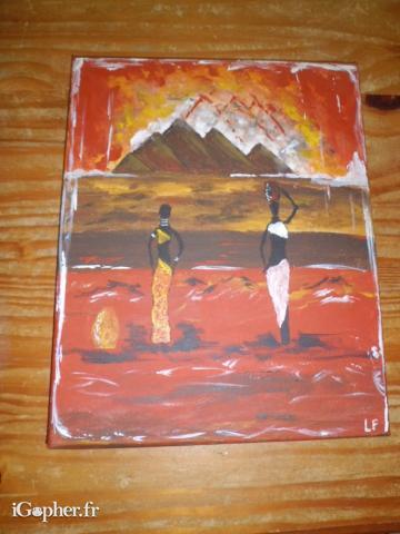 Peinture au décor africain