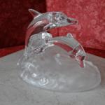 Dauphin et son petit en Cristal d'Arques