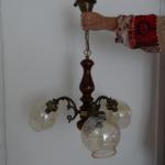 Luminaire en bois et métal cuivré