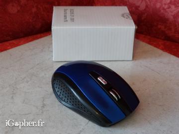 Souris PC sans fil bleue et noire
