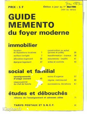 Livre : Guide mémento du foyer moderne