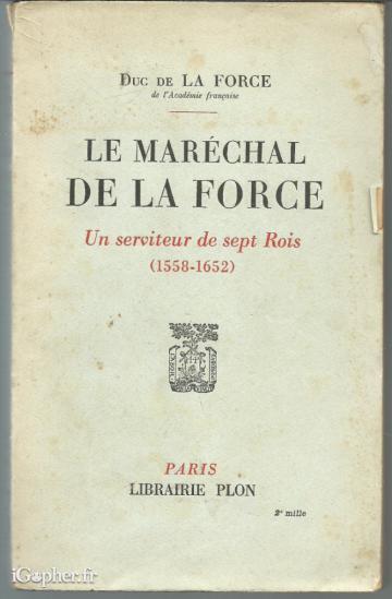 Livre : Le Maréchal de La Force