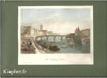 Gravure "Le Pont de Toulouse" de J. Tingle