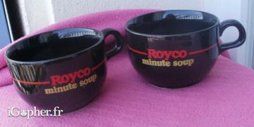 2 tasses publicitaires "ROYCO minute soup"