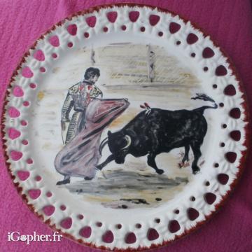 Assiette décorative torero, toreador et corrida