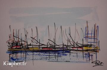 Peinture acrylique carte postale A2