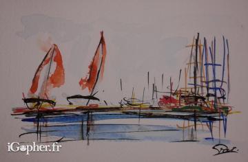 Peinture acrylique carte postale A3