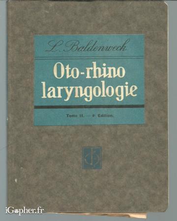 Livre de médecine : Oto-Rhino Laryngologie