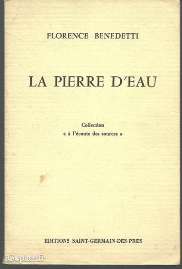Livre : La pierre d'eau (édition originale)