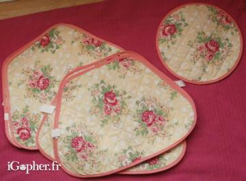 6 sets de table en tissu avec dessous de plat