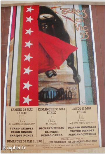 Affiche tauromachie "Corrida Toros en Vic 1993"