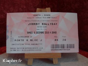 Billet de concert Johnny Hallyday