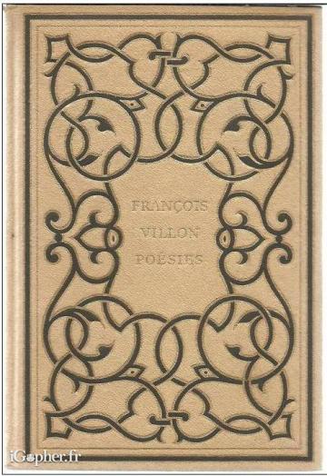 Livre : Poésies de Françoys Villon