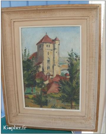 Peinture à l'huile signée - Tours du Gers
