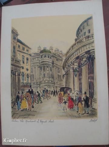 Gravure signée Barday - London Regent Street