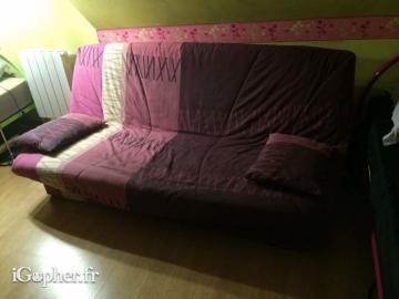 Canapé convertible rose et violet