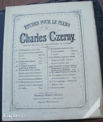 Livret : Etudes pour le piano de Charles Czerny