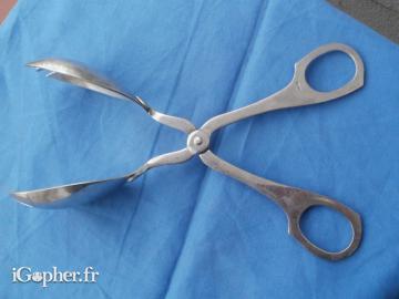 Couverts à salade en inox - pince vintage