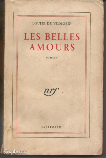 Livre : Les belles amours (Louise de Vilmorin)