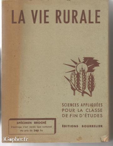 Livre : La Vie Rurale (sciences appliquées)